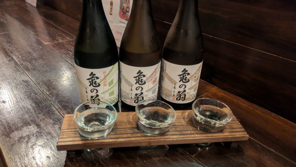 月岡温泉 安息で飲んだ日本酒 亀翁